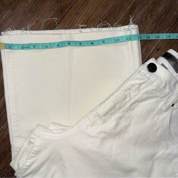 KUT FROM THE KLOTH meg high rise fab ab raw hem denim jeans in optic white - Picture 3 of 14